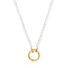 TOUS - Collar Con Perlas Y Dije Baño Oro
