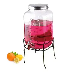 GENERICO - Dispensador para Bebidas de Vidrio 8 Litros + Soporte metálico