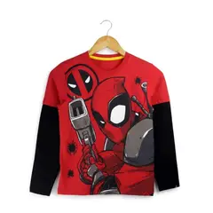 GENERICO - Polo Manga Larga Infantil Deadpool