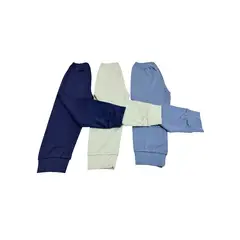 GENERICO - Pack x3 pantalones de algodón sin pie para bebés talla 6