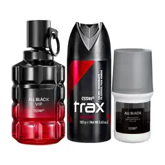 Cyzone - All Black VIP Perfume de Hombre con Deo Roll on y Trax