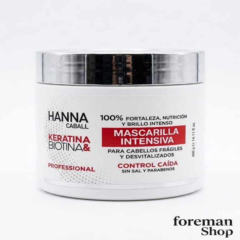 Mascarilla Capilar Hanna Caball Keratina y Biotina 400g