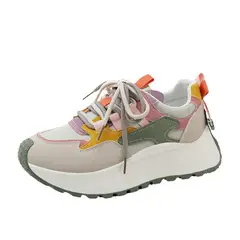 DANWEILE - Zapatillas de plataforma de malla para mujer Verde