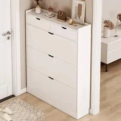 ELEMENT DESIGN - Zapatero Organizador con 3 Puertas y 2 Cajones Capacidad 12 Pares