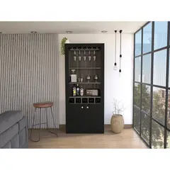 TUHOME - Bar Alto 2 Puertas Bellagio Siena Y Wengue 175,0x75x0x36,5 Cm