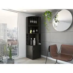 TUHOME - Bar Esquinero 2 Puertas Beijing Wengue 180,6x46,9x46,9 Cm