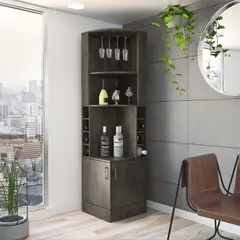 TUHOME - Bar Esquinero 2 Puertas Beijing Coñac 180,6x46,9x46,9 Cm
