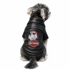 GENERICO - Casaca MOTERA Abrigadora HARLEY DAVIDSON para Perros TALLA 3