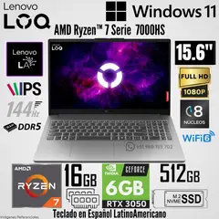 LENOVO - Laptop LOQ Essential 15ARP10E AMD Ryzen 7 7735HS 16GB RAM 512GB SSD RTX 3050-6GB 15.6" FHD