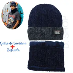 POLAR - Conjunto de Gorro más Cuellera    Azul