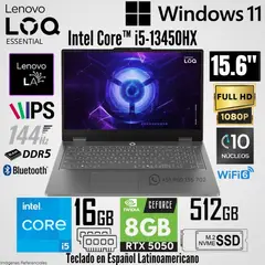LENOVO - Laptop LOQ Essential 15IRX11 Intel Core i5-13450HX 16GB RAM 512GB SSD RTX 5050-8GB 15.6" FHD
