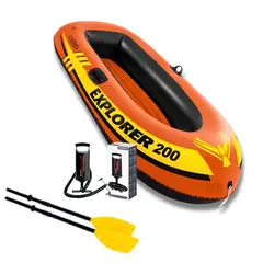 GENERICO - BOTE INFLABLE EXPLORER 200 INTEX CON REMOS+INFLADOR