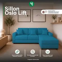 MUEBLES MACRUMO - Seccional Oslo Lift Turquesa Derecho