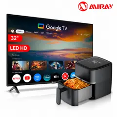 MIRAY - Combo Televisor 32” Google TV HD + Freidora de Aire 3L