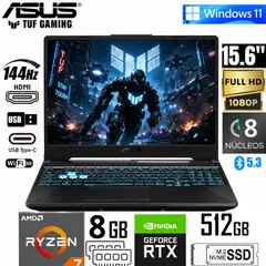 ASUS - Laptop Tuf Gaming A15 AMD Ryzen 7 170 RTX 3050 8Gb RAM 512 SSD FA506NCQ-HN012W 15.6