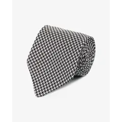 Andrew'S Ties - Corbata Negra con Diseño Escocés Blanco