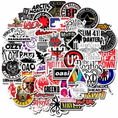 GENERICO - Sticker Bandas pack 50 pegatinas de rock resistente al agua