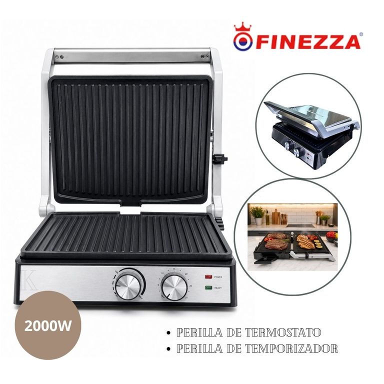 Sandwichera Parrilla Grill con Control Temperatura y Temporizador
