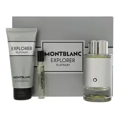 MONTBLANC - Perfume Hombre Mont Blanc Explorer Platinum 3Pc 100 ml Edp , 100 ml S/G, 30 ml Mini