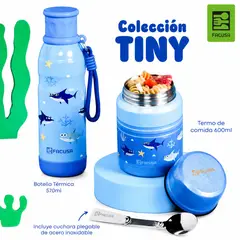 FACUSA - SET Tiny Tomatodo 570 ml y termo para comida de 600 ml colección tiburón exclusivo por