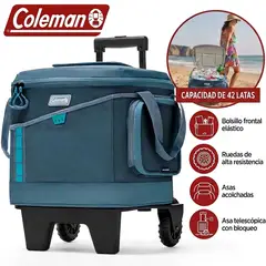 COLEMAN - Nevera portátil flexible SPORTFLEX de 42 latas con ruedas, color océano