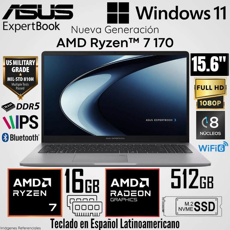 Laptop ExpertBook PM1503CDA-S70276 AMD Ryzen 7 170 16GB RAM 512GB SSD 15.6" FHD - Misty Grey