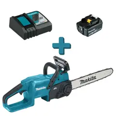 MAKITA - Combo Motosierra Inalámbrica DUC407ZX3 + Batería 5.0 Ah + Cargador Rápido
