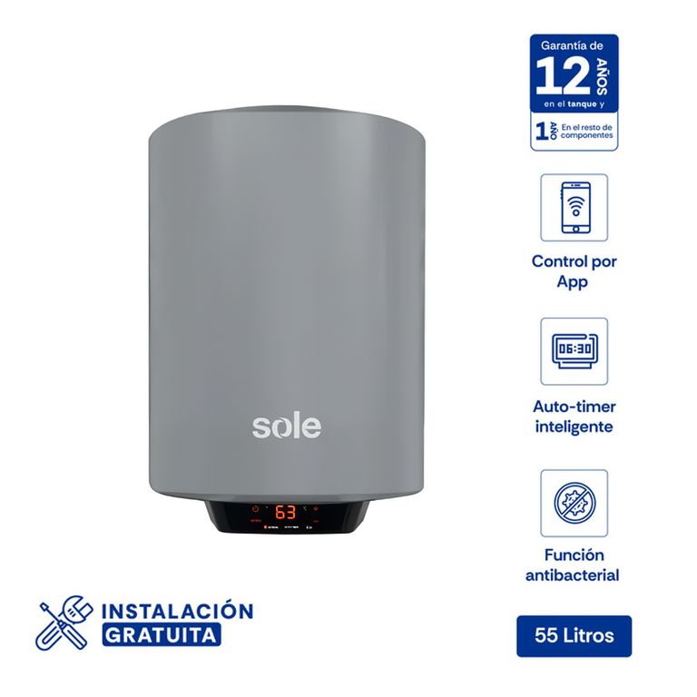 Terma Eléctrica Genius Wifi 55 Litros Acero aporcelanado