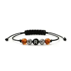 LUCYANA JOYAS Y ACCESORIOS - Pulsera Hombre Letra Inicial R, Tu Esencia, Cuarzo Ámbar - Legado de Conexión Energética Lucyana