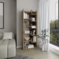 TUHOME - Biblioteca 6 Niveles Clover Fresno Y Wengue 162,0x60,1x25,2 Cm