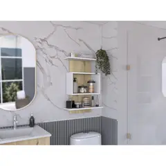TUHOME - Mueble Auxiliar De Baño Massana Duna Y Blanco 79,5x51,3x17,5