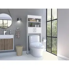 TUHOME - Estante Wc 2 Puertas Madrid Blanco 160,0x62,4x20,3 Cm