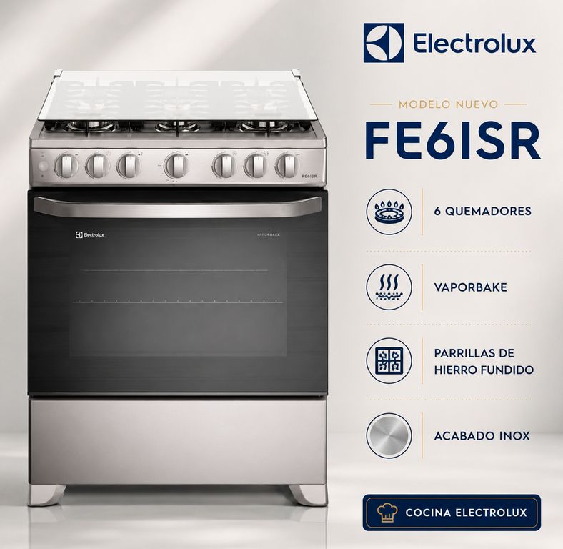 COCINA GLP/GN 6 QUEMADORES PARRILLA DE HIERRO – FE6ISR