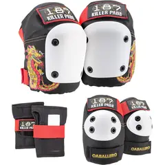 TRIPLE EIGHT - SET DE PROTECCION KILLER PADS 187 RODILLERA + CODERA + MUÑEQUERA CABALLERO