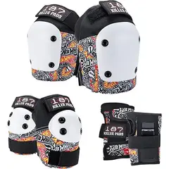TRIPLE EIGHT - SET DE PROTECCION KILLER PADS 187 RODILLERA + CODERA + MUÑEQUERA S/M HOT WHELLS
