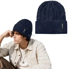 OEM - Gorro Tejido Poliéster Diseño Trenzado Para Invierno Color Marrón