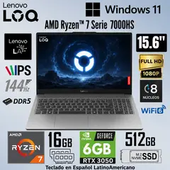 LENOVO - Laptop LOQ Essential 15ARP10E AMD Ryzen 7 7735HS 16GB RAM 512GB RTX 3050-6GB 15.6" 83S00049LM