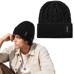 OEM - Gorro Tejido Poliéster Diseño Trenzado Para Invierno Color Marrón