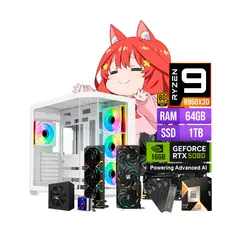 AMD - CPU GAMER RYZEN 9 9900X 64GB 1TB SSD RTX 5080 16GB
