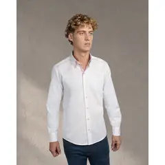 Andrew'S Ties - Camisa para Hombre Blanca Milano con Doble Cuello