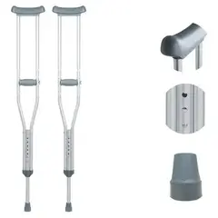 OEM - Muletas Ortopédicas De Aluminio Altura Ajustable 1 Par