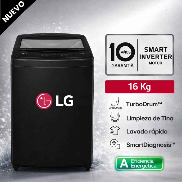 Lavadora 16 kg Carga Superior TurboDrum™ WT16OBVTB – Onyx Negro