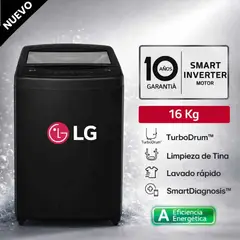 LG - Lavadora Carga Superior 16Kg Smart Inverter con Turbo Drum WT16OBVTB
