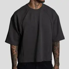 THE CULT - Polo Manga Corta con Cortes Estructurales - Boxy Fit - Tejido Especial Pesado y Soft - Oversize