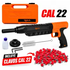 GENERICO - PISTOLA FULMINANTE CAÑON LARGO SILENCIOSA PARA DRYWAL RIFF R-PT398 CALIBRE 22
