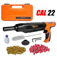 GENERICO - PISTOLA FULMINANTE CAÑON LARGO SILENCIOSA PARA DRYWAL RIFF R-PT398 CALIBRE 22 + ACCESORIOS