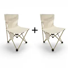 GENERICO - Pack 2 Sillas Plegables-Camping Mini con Funda