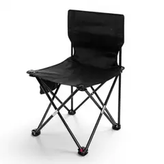 GENERICO - Silla Plegable Negra-Camping Mini con Funda Negro