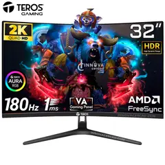 Teros - Monitor curvo gaming TE-3218G, 31.5 QHD VA, 180Hz, 1ms, HDR, FreeSync.