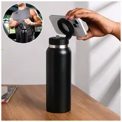 PIA HOME - Botella con Imán 750 ml Negro